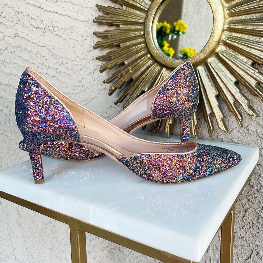 J.CREW Pink Multicolor Ombré Holographic Glitter Colette D’Orsay Pumps Heels 6
